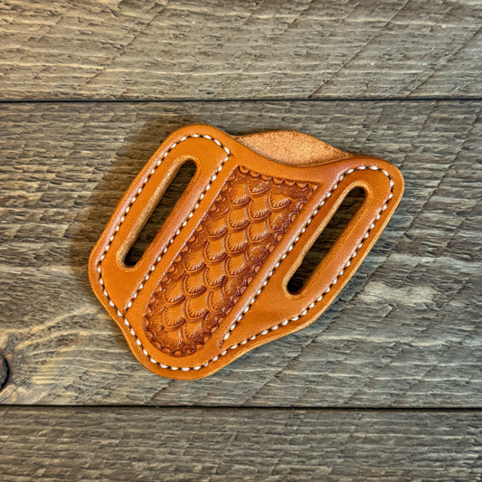 Dragonskin Leather Trapper Knife Sheath - Russet