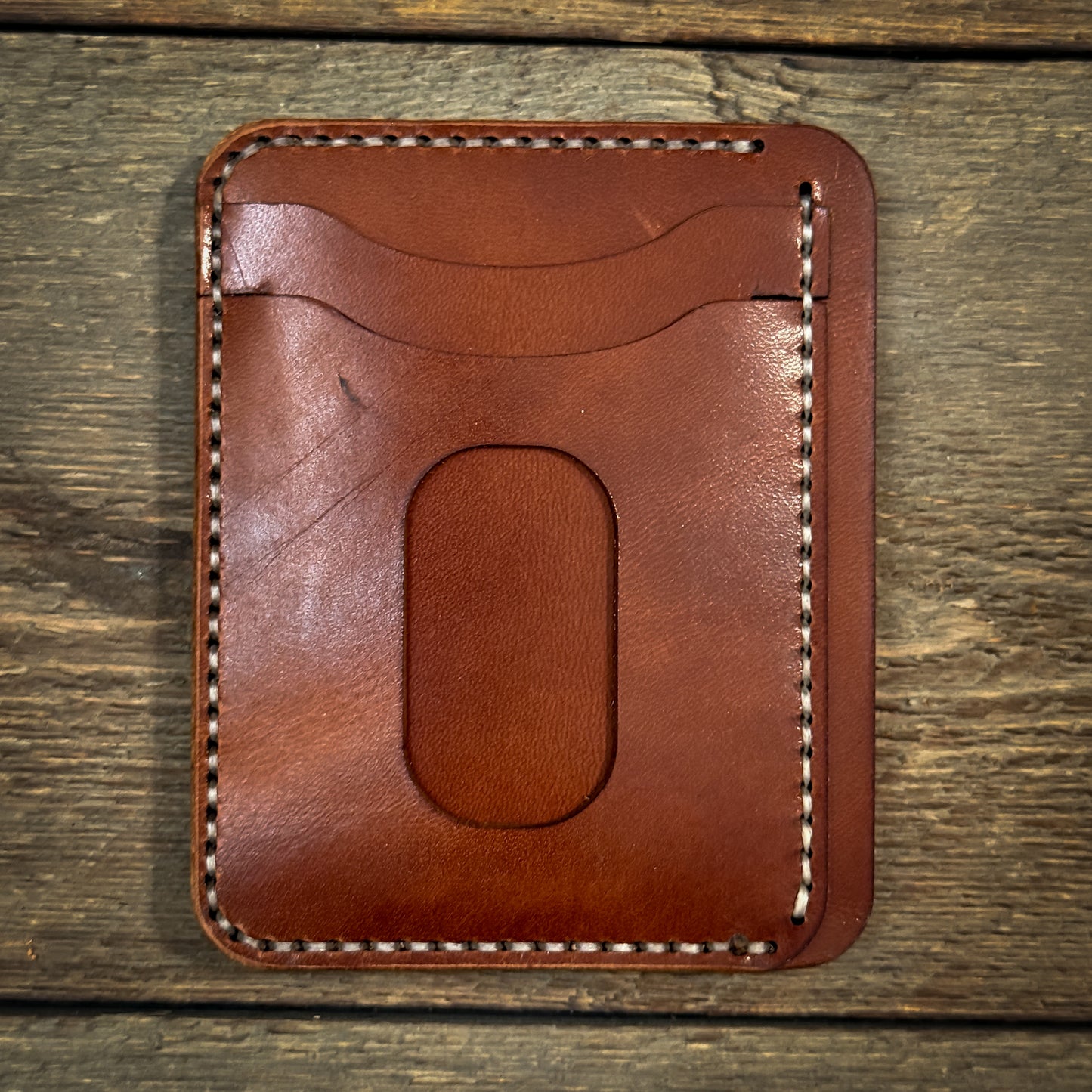 Vertical Minimalist Card Sleeve Wallet - Brown